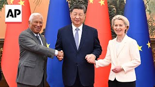 EU leaders meet China President Xi Jinping to discuss trade and conflicts