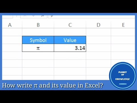 How to Write Pi in Excel (including the Value)