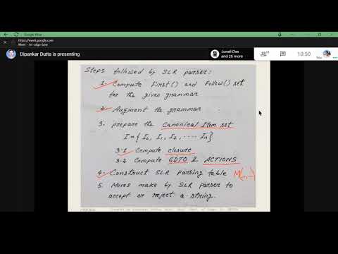 SS: Lecture #2 on Syntax Analysis Phase of a Compiler, SLR Parser