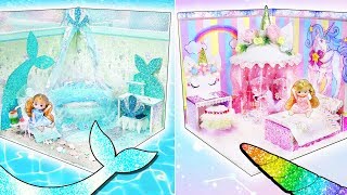 DIY a room for Licca-chan's mermaid and unicorn❤️Craft a miniature dollhouse with a mermaid and a...