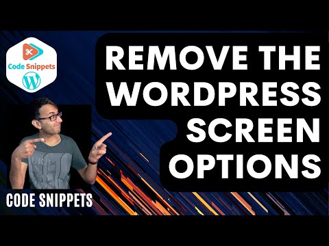 Remove the WordPress Screen Options - Code Snippets
