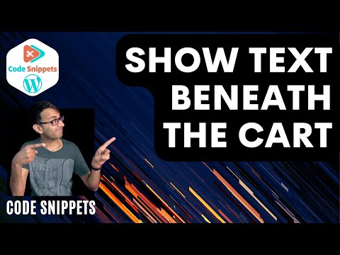 Show Text beneath the Cart - Code Snippets