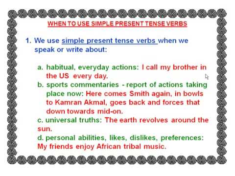 Different Forms of the Verb in English