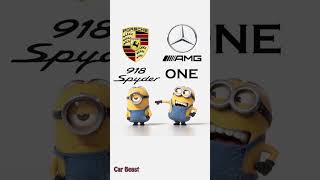 Porsche 918 Spyder vs Mercedes AMG One Hybrid Hypercar Showdown minions style funny #tiktok #car