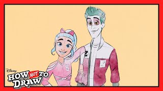 Zed & Addison Cartoon Comes to Life! 🖌 | How NOT To Draw | ZOMBIES |  @disneychannelanimation