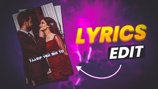 Trending Lyrics Video Editing In Capcut | Capcut Lyrics Video Editing | Hindi Tutorial