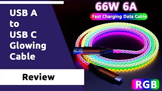USB A to USB C glowing cable from Temu - Review #Temu #TemuFinds