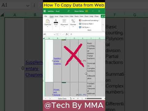 How To Copy Data from Web | Web to MS Excel 📊 | Quick YT Short #exceltips #excel #microsoftexcel