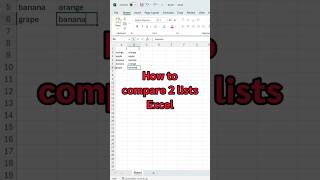 How to compare 2 lists in excel #Excel #exceltips #exceltricks #exceltutorial #excellearning