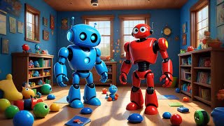 Four Toy Robots March and Beep | Robot Counting Song for Kids | Nursery Rhymes and Baby Songs