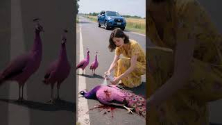Rescuing a Gorgeous Peacock in the Nick of Time!#animals #rescue #shortsvideo #birds