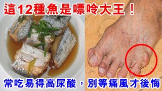 醫生警告：這12種魚是嘌呤大王，痛風患者記得一口也別碰！常吃容易得高尿酸，別等痛風發作才後悔！
