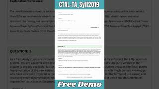 CTAL-TA_Syll2019 Certification Exam Dumps - Revised and Totally free