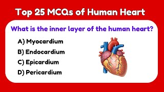 Top 25 MCQs of Human Heart I Heart MCQs I Heart MCQs Questions  I Human Heart Related Questions