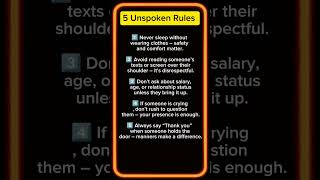 5 unspoken rules #english #motivation #motivational #quotes #manipulation
