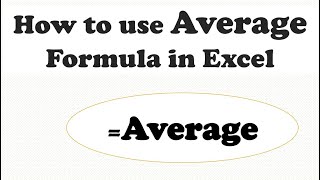 How to use Average Formula in MS Excel