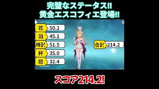 【原神/エスコフィエ】完璧なステータス！黄金4エスコフィエ登場！！【キャラ見て！】#shorts