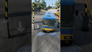 City Buses and Cargo Trucks Bollards Barrier Crush #bus #truck