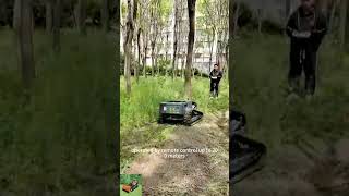 remote operated track-mounted cut grass machine by Vigorun Tech, Vigorun wireless track lawn cutter