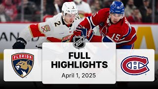 NHL Highlights | Panthers vs. Canadiens | April 01, 2025