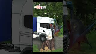 MUDRUNNER  DANCING TRUCK VS FLOOD RUN FROM PTEROSAURUS DINOSAUR #truck #automobile #brainrot