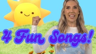 **4 Fun Songs for Preschool Kids to Sing Along To! 🎶 | Perfect for Kids' Playtime & Learning**