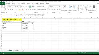 How to calculate age in Excel ? | Excel formulas |ROUNDDOWN #excel #Microsoft #ROUNDDOWN #TODAY