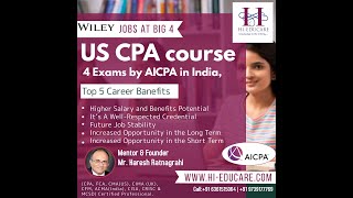 US CPA course 4 exams by AICPA in India.