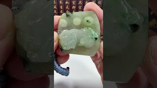 天然翡翠A貨—招財貔貅發財平安無事牌立體厚庄掛件商品編號072110