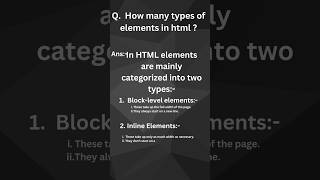 🔥🔥How many types of elements in HTML ?🔥🔥 #shorts#coding