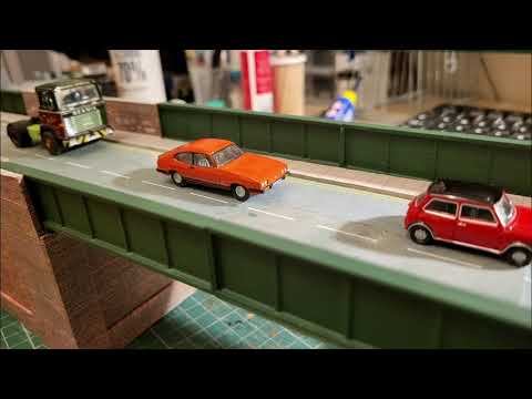 The TMD : Part 2 / Backscene paint & scratch building a road bridge. OO Gauge Model Railway.