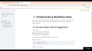 Streamlit AI Productivity App Demo: Login, Resume Helper, Dev Automation, Content Rewriter & Schedul