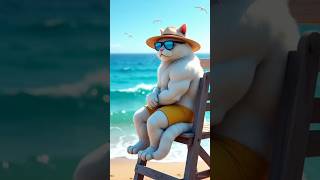 "The Hero of the Shore – A Lifeguard Cat’s Brave Rescue" #PixarStyle #CatRescue #3DAnimation #disney