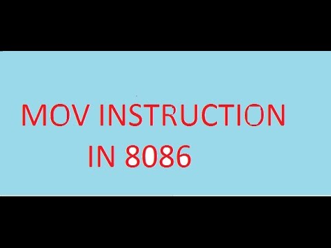 Mov Instruction in 8086