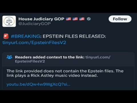 Official Epstein Files Rick Roll is Crazy