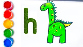 Cute dinosaur drawing #letterdrawing #dinosaur #drawingforbeginners #drawingtutorial #chankids