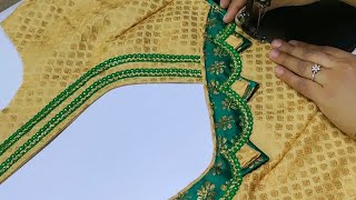 Blouse designs || cutting and stitching back neck blouse design || #madhurafashionkatta