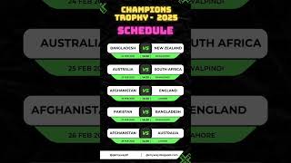 ICC Champions Trophy 2025 Schedule | 2025 ICC Champions Trophy | #championstrophy2025