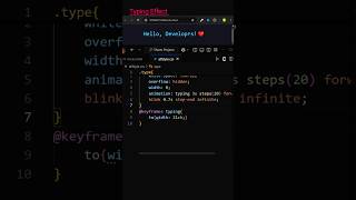 Typing Effect | #coding #shorts #css
