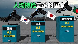 人均拥有枪支数量最多的国家排名