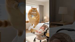 Today Steven rescued baby boss and became a dad! #stevenorangecat #cat #orangecat #babyboss #funny
