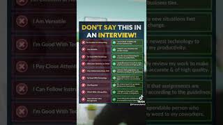 NEVER say this in Job Interviews #interview #jobadvice #jobhunting #jobinterviews #interviewanswers