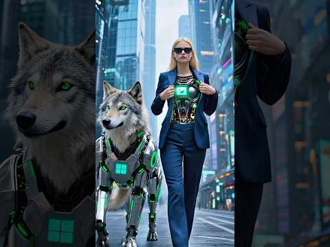 When Tech Meets Power: Robotic Wolf & CEO Walk!m #future #meibot #robot #fyp #girl