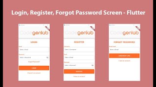 Flutter: Login, Register, Forgot Password Screen UI [Source Code]