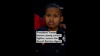President Trump honors young cancer fighter, names him Secret Service Agent #short #shorts