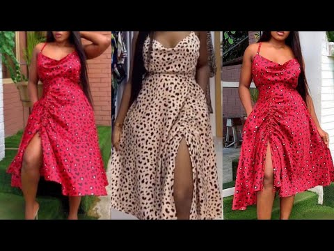 How To Make A Cowl Neck Dress With  One Side Draw String