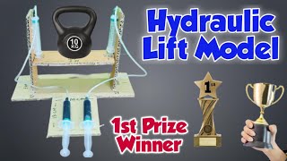 Hydraulic Lift Working Model | School Science Projects | Easy science fair project | Cardboard Model