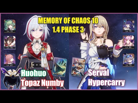 E0 Topaz Huohuo & E6 Serval Memory of Chaos 10 | Honkai Star Rail 1.5