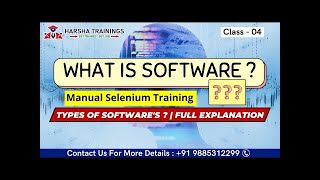 What is Software? | Types of Software's?| full explanation | Manual Selenium Training | Class 04