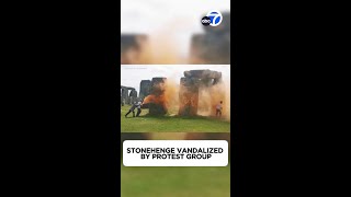 Britain's Stonehenge vandalized with 'orange powder' by protesters